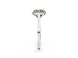 Silver Fancy Green Radiant Cut Diamond Solitaire Ring with Flower Prong Setting and Classic Band_14