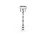 Silver Fancy Green Radiant Cut Solitaire Diamond Ring with Infinity Twist Band and Four-Prong Setting_38
