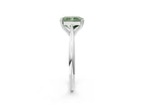 Silver Fancy Green Radiant Cut Solitaire Diamond Ring with Six-Prong Setting and Classic Band_11