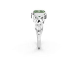 Silver Fancy Green Radiant Cut Solitaire Intertwined Band Prong Setting Ring_8