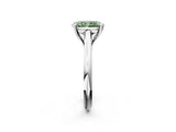 Silver Fancy Green Radiant  Solitaire Engagement Ring with Six-Prong Setting and Classic Band 3