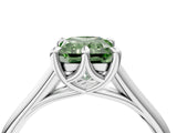 Silver Fancy Green Radiant  Solitaire Engagement Ring with Six-Prong Setting and Classic Band 5