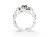 Silver Fancy Green Round Cut Cut Halo Split Shank Prong Set Ring_9