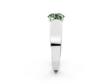 Silver Fancy Green Round Cut Diamond Channel Set Solitaire Ring with Four-Prong Setting_123