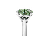 Silver Fancy Green Round Cut Diamond Solitaire Engagement Ring with Classic Band and Four-Prong Setting_17