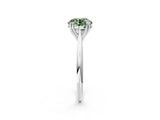 Silver Fancy Green Round Cut Solitaire Diamond Ring with Six-Prong Setting and Classic Band_21