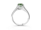 Silver Fancy Green Round Cut Solitaire Diamond Ring with Six-Prong Setting and Classic Band_22