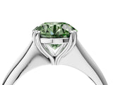Silver Fancy Green Round Cut Solitaire Diamond Ring with Six-Prong Setting and Classic Band_23