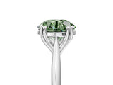 Silver Fancy Green Round Cut Solitaire Diamond Ring with Six-Prong Setting and Classic Band_24