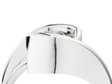 Silver Fancy Green Round Cut Solitaire Tension-Set Diamond Split Shank Ring_10