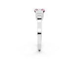 Silver Fancy Pink Asscher Cut Brilliant Solitaire Diamond Ring with Channel Set Band and Bar Prong Setting_8