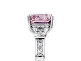 Silver Fancy Pink Asscher Cut Brilliant Three-Stone Pave Band with Four-Prong Setting_11
