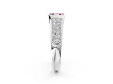 Silver Fancy Pink Asscher Cut Cut Diamond Channel Set Pave Band with Tension Prong Setting_8
