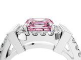 Silver Fancy Pink Asscher Cut Cut Halo Split Shank Prong Set Ring_40