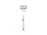 Silver Fancy Pink Asscher Cut Solitaire Diamond Ring with Six-Prong Setting and Classic Band_27