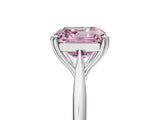 Silver Fancy Pink Asscher Cut Solitaire Diamond Ring with Six-Prong Setting and Classic Band_30