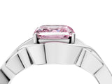 Silver Fancy Pink Asscher Cut Solitaire Intertwined Band Prong Setting Ring_10