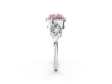 Silver Fancy Pink Cushion Cut Cut Halo Diamond Infinity Band with Four-Prong Setting_8