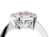 Silver Fancy Pink Cushion Cut Cut Halo Pavé Diamond Ring_10