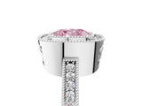 Silver Fancy Pink Cushion Cut Cut Halo Pavé Diamond Ring_11