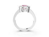 Silver Fancy Pink Cushion Cut Cut Halo Pavé Diamond Ring_9