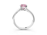 Silver Fancy Pink Cushion Cut Diamond Solitaire Engagement Ring with Classic Band and Four-Prong Setting_15