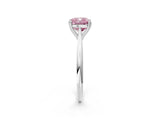 Silver Fancy Pink Cushion Cut Solitaire Diamond Ring with Six-Prong Setting and Classic Band_23