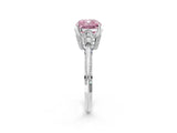 Silver Fancy Pink Cushion Cut Solitaire Split Shank Pave Diamond Engagement Ring with Four-Prong Setting_56