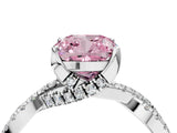 Silver Fancy Pink Cushion Cut Solitaire Twist Pave Diamond Engagement Ring with Prong Setting_50