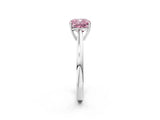 Silver Fancy Pink Cushion  Solitaire Diamond Ring with Split Shank and Four-Prong Setting_14