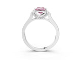 Silver Fancy Pink Emerald Cut Brilliant Solitaire Diamond Ring with Channel Set Band and Bar Prong Setting_21