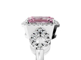 Silver Fancy Pink Emerald Cut Cut Halo Diamond Infinity Band with Four-Prong Setting_11