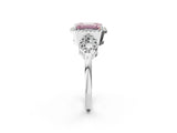 Silver Fancy Pink Emerald Cut Cut Halo Diamond Infinity Band with Four-Prong Setting_8
