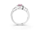 Silver Fancy Pink Emerald Cut Cut Halo Diamond Infinity Band with Four-Prong Setting_9