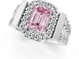 Silver Fancy Pink Emerald Cut Cut Halo Split Shank Prong Set Ring_81