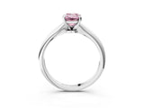 Silver Fancy Pink Emerald Cut Diamond Solitaire Engagement Ring with Classic Band and Four-Prong Setting_15