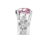 Silver Fancy Pink Heart  Brilliant Solitaire with Side Stones on a Pave Band and Four-Prong Setting_17