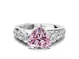 Silver Fancy Pink Heart Cut Brilliant Diamond Pavé Band with Six-Prong Setting_18