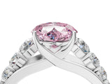Silver Fancy Pink Heart Cut Brilliant Diamond Pavé Band with Six-Prong Setting_22