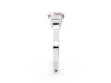 Silver Fancy Pink Heart Cut Brilliant Solitaire Diamond Ring with Channel Set Band and Bar Prong Setting_80