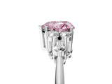 Silver Fancy Pink Heart Cut Cut Diamond Cluster Ring with Solitaire Band and Four-Prong Setting_29