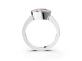 Silver Fancy Pink Heart Cut-Cut Diamond Halo Engagement Ring with Pave Band and Prong Setting_15