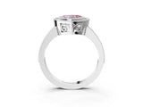 Silver Fancy Pink Heart Cut Cut Halo Pavé Diamond Ring_15