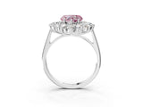 Silver Fancy Pink Heart Cut Diamond Floral Double Halo Engagement Ring with Prong Setting_33