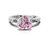 Silver Fancy Pink Heart  Cut Diamond Ring with Baguette Side Stones, Channel Set Band, and Four-Prong Setting_24