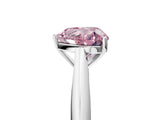 Silver Fancy Pink Heart Cut Diamond Solitaire Engagement Ring with Cathedral Setting and Four-Prong Mount_23
