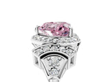 Silver Fancy Pink Heart Cut Halo Diamond Split Shank Engagement Ring with Four-Prong Setting_11