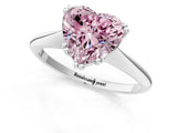 Silver Fancy Pink Heart Cut Solitaire Diamond Ring with Six-Prong Setting and Classic Band_34