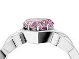 Silver Fancy Pink Heart Cut Solitaire Intertwined Band Prong Setting Ring_10