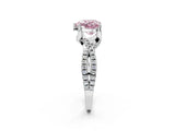Silver Fancy Pink Heart Cut Solitaire Twist Pave Diamond Engagement Ring with Prong Setting_44